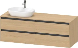 Duravit Ketho.2 Konsolenwaschtischunterbau wandhängend Natur Eiche Matt 1600x550x568 mm - K24899L303 K24899L30300000