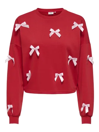ONLY - ONLJEDEITE L/S BOW BOX UB SWT Barbados Cherry - Gr. - XS
