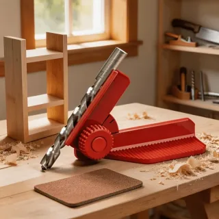 Adjustable Drill Guide 5-Angle 0°-90° Precision Positioning with 3 Lengths for Short/Long Bits Portable Woodworking Auxi