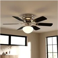 GLOBO LIGHTING Deckenventilator, Decken Ventilator MDF Wohnraum Kühler Ess Zimmer Lampe Glas Leuchte