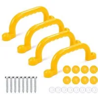 relaxdays Klettergriff Klettergerüst-Griffe im Set, gelb, 4er Pack