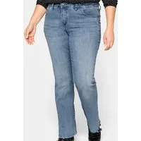 Sheego Bequeme Jeans Bootcut-Jeans in 5-Pocket-Form, mit Used-Effekten