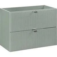 Lomadox Waschtisch NEWPORT-56-GREEN, Waschtischunterschrank, Schilfgrün mit gerillter Front, ca. 80/57/39cm
