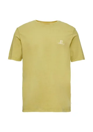 Q/S designed by - Gewaschenes T-Shirt mit Front- und Rückenprint gelb - Gr. - S