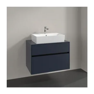 Villeroy und Boch Collaro Waschtischunterschrank C12400VQ 80x54,8x50cm, Waschtisch mittig, marine blue