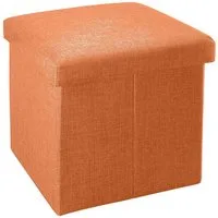 Intirilife Sitzhocker (Faltbarer Sitzhocker 30x30x30 cm, 1 St), Faltbarer Sitzhocker mit Stauraum und Deckel aus Stoff in Leinen Optik