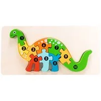 GICO Steckpuzzle Holzpuzzle Dino mit Zahlen von 1 bis 10- 3915, Puzzleteile