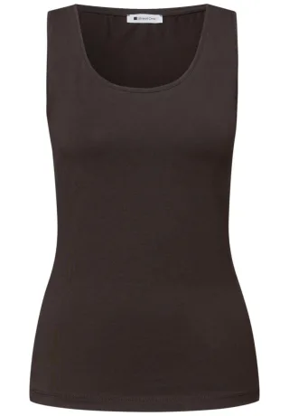 Street One - Basic Top in Unifarbe braun - Gr. - 44