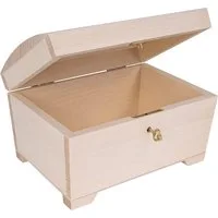 Creative Deco Holzkiste Schatztruhe mit Deckel, Schloss und Schlüssel, Abschließbare Holzbox für Gegenständen, Aufbewahrung und Dekoration