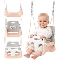 KRUZZEL Babyschaukelsitz Kinderschaukel 3-in-1 Gartenschaukel (Spar-Set, 1-tlg), Rückenlehne, Sicherheitsbügel und Gurt sorgen für stabilen Halt