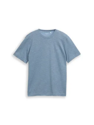 Tom Tailor - T-Shirt mit Streifenmuster blau - Gr. - S