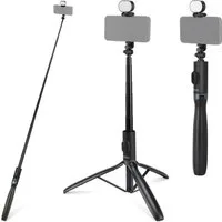 Neewer Selfie-Stick PA987 Selfie Stick Stativ mit Licht, 170cm ausziehbarer Handyhalterung, mit Fernbedienung, 1/4" Gewinde Kaltschuh, für iPhone Samsung Video