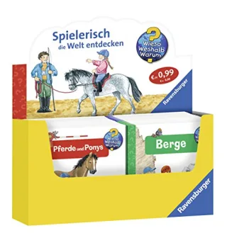 Verkaufs-Kassette "Ravensburger Minis 83 - Wieso? Weshalb? Warum? Nr. 12": Pferde und Ponys / Ritterburg / Schiffe / Berge