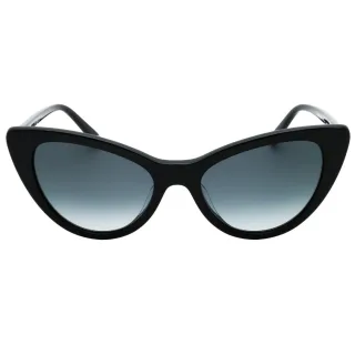 Dunkelgraue Cat-Eye-Sonnenbrille mit SF-Objektiv und schwarzen Cat-Eye-Sonnenbrillen von Banana Republic