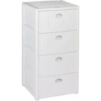 Kreher Rollcontainer mit 4 Schubladen im Rattan Design (Weiss), (1 St)