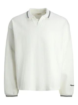 JACK&JONES - JORNIAGARA SWEAT SPLIT NECK Cloud Dancer - Gr. - S
