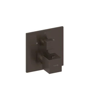 KLUDI-DECUS Unterputz-Wannenfüll- und Brause Thermostat eigensicher, Feinbau-Set Brushed Gunmetal 54810N275
