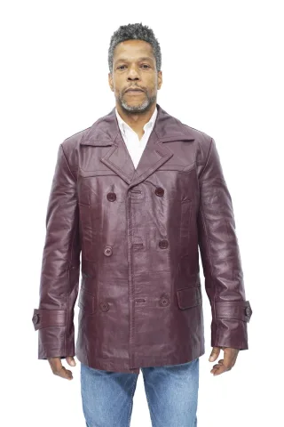 Herren-Peacoat aus Rindsleder-Krakaw