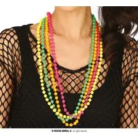 Fiestas Guirca Kostüm, 80s Neon Party Ketten Set Karneval Accessoire Retro Schmuck Buntes Des