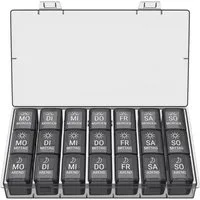 Wellgro Pillendose Tablettenbox für 7 Tage, je 3 Fächer pro Tag, Pillendose