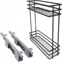 Prima-Online Auszugsunterschrank Küchenauszug Unterschrank Anthrazit Soft-Close Vollauszug 15 20 cm