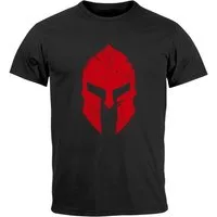 Neverless Print-Shirt Herren T-Shirt Print Sparta-Helm Aufdruck Gladiator Krieger Warrior mit Print