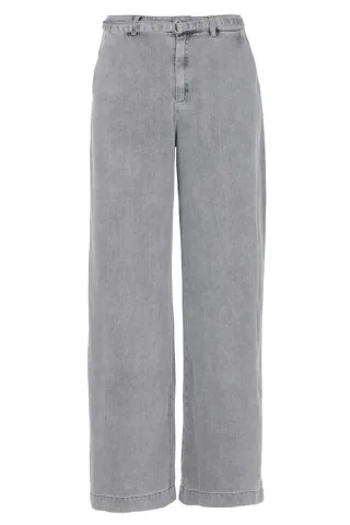 Freebird - Marlenehose mit hohem Bund und weitem Bein grau - Gr. - M