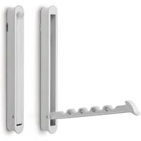 SO-TECH® Klapphaken für Garderoben ZILLY zum Einlassen Lochabstände 96 - 128 mm, (1-St), 140 x 16 mm, Lochabstand 128 mm, weiß