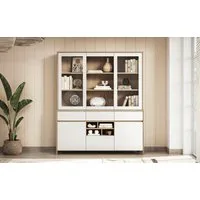 Home affaire Buffet Stranda, Hochschrank im Scandi-Style, moderner Schrank Rahmenoptik, ausreichend Stauraum, vielseitig einsetzbar, 164 cm breit