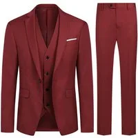 Allthemen Anzug (3 tlg) Herren Slim Fit Anzug Elegantes Anzugset für Business
