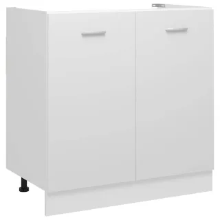 vidaXL Spülenunterschrank, Weiß, Holz, Rechteckig, 80x46x80 cm, Küchen, Küchenmöbel, Küchenschränke, Küchenunterschränke