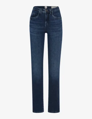 Brax Damen Five-Pocket-Hose Style CAROLA USED REGULAR BLUE, denim blau regular, Gr. 34