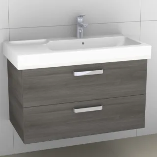 Artiqua 413 Waschtischunterschrank für iCon 124195 Graphit Struktur quer, 413-WU2L-K09-7098-401 413-WU2L-K09-7098-401