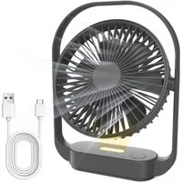 AIMAX Tischventilator Tischventilator 4000 mAh USB-C mit 4 Stufen Schwarz