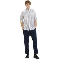 TOM TAILOR Langarmhemd COMFORT COTTON LINEN (1-tlg)