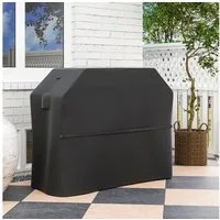Outsunny Grill-Schutzhülle mit Klettverschlüssen (BBQ Abdeckung, 1-St., Grillabdeckung), Oxford, Schwarz, 147 x 61 x 122cm