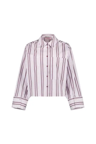 Studio Anneloes - Erina stripe blouse light aubergine/aubergine - Gr. - M