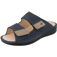 Finn Comfort FINN COMFORT Psara Herren Pantolette dunkelblau beige Nubukleder - Hausschuh Wechselfußbett