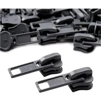 maDDma Reißverschluss 10 Zipper für Profil-Reißverschlüsse, 5mm, freie Farbwahl, grau
