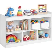 SONGMICS Schuhregal Kinderregal, Spielzeug Aufbewahrung, Spielzeugregal, Montessori Regal, 5 offene Fächer, Kinderzimmer Wohnzimmer, 30 x 112,2 x 65 cm