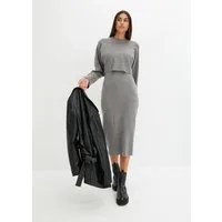 bonprix Strickkleid (Set, 2-tlg) aus Viskose-Mischung, lässig geschnitten