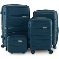 Berwin Trolleyset mit Beautycase Modell Torna Ocean Petrol, 4 Rollen, (Set, 4 tlg., MS-19811)