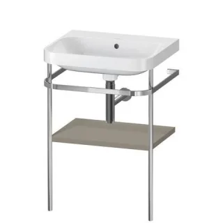 Duravit Happy D.2 Plus c-shaped Set mit Metallkonsole Stein Grau Seidenmatt 575x490x850 mm - HP4835N HP4835N9292