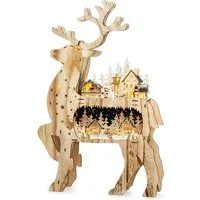 SIKORA Schwibbogen LB05 XXL 3D Rentier mit LED Beleuchtung H:67 cm