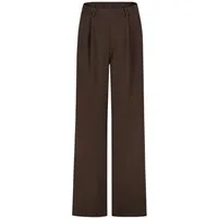 SUBLEVEL Stoffhose Damen Wide Leg Bundfaltenhose weites Bein, elastischer Bund, Scuba Crepe Jersey