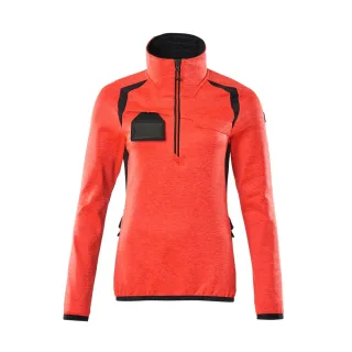 MASCOT Damen Fleecepullover mit kurzem Reißverschluss ACCELERATE SAFE Hi-vis Rot / Schwarzblau S - 19353-316-22210-S