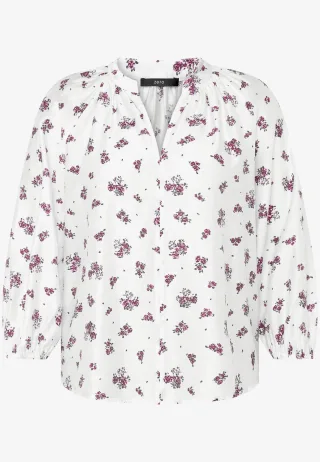 zero - Schlupfbluse mit Blumen pink - Gr. - 44