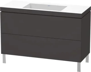 Duravit L-Cube c-bonded Set bodenstehend Graphit Supermatt 1200x480x698 mm - LC6939N8080 LC6939N8080