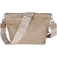MIRROSI Umhängetasche Damen Crossbody Bag, Echtleder Made In Italy (Schultertasche für jeden Anlass (1 Tasche & 2 Gurte), BOHO Style), 30x20x13cm, gemusterten& verstellbaren Schulterriemen
