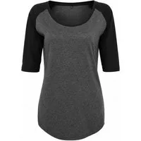 Build Your Brand Rundhalsshirt Ladies 3/4 Contrast Raglan Damen T-Shirt